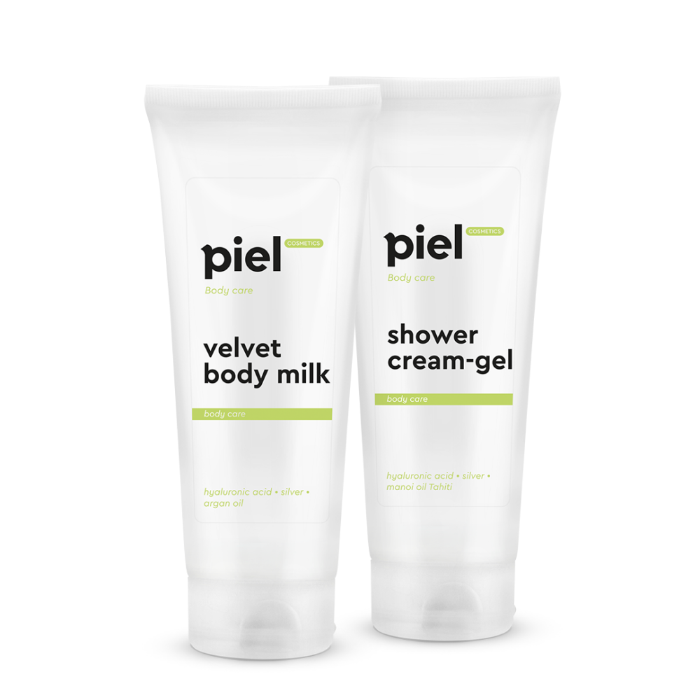 Комплексний набір для очищення та догляду за шкірою тіла Velvet Green Tea Piel, 250мл+250мл Дніпро - фото 1