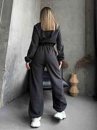 Жіночий теплий повсякденний комбінезон двосторонній поліс фліс Графіт Одеса