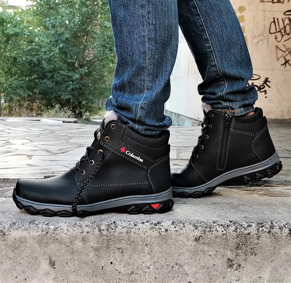 Черевики Зимові Чоловічі Кросівки на Хутрі Чорні Зима Хух (розміри: 40,41) Відеовідвідвід Дніпро - фото 2