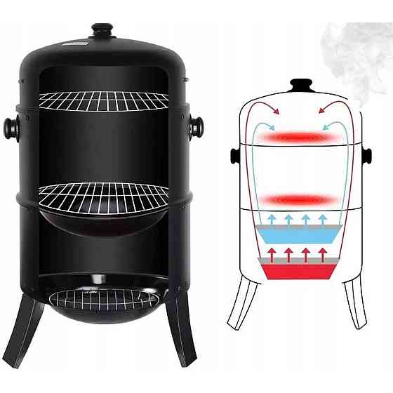 Угольный гриль-коптильня Garden Line BBQ1004 Черный Киев