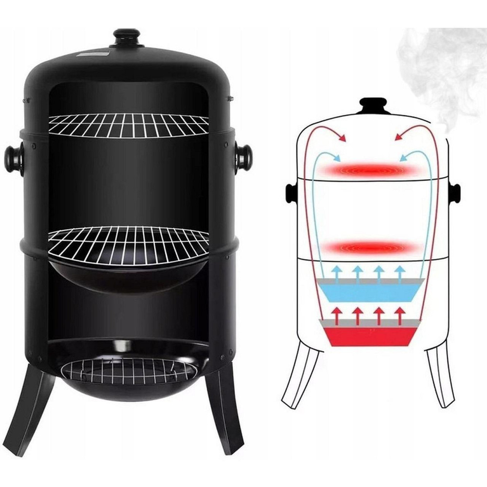 Вугільний гриль-коптильня Garden Line BBQ1004 Чорний Київ - фото 5