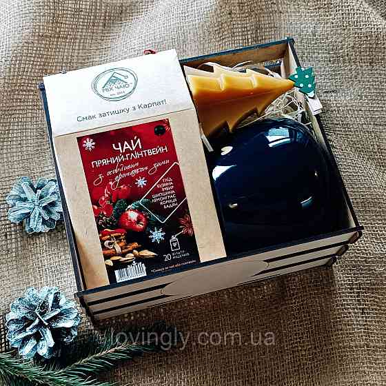 Подарунковий набір з різдвяним чаєм і чашкою. Ірпінь