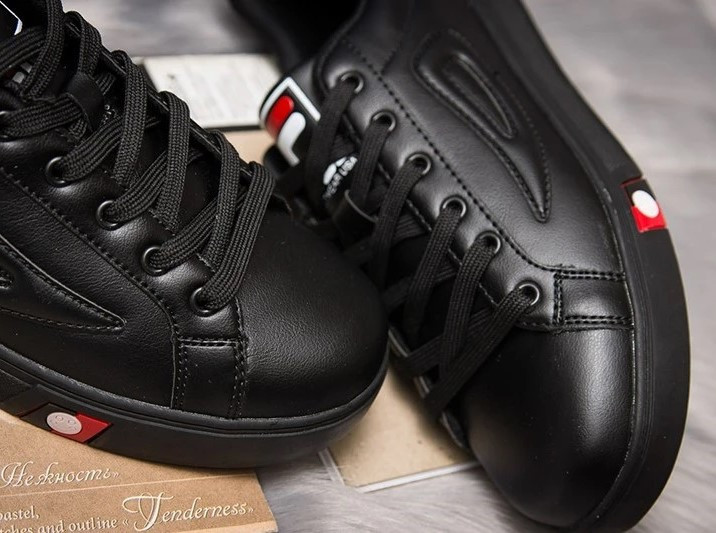 Мужские Кроссовки FILA Черные Кеды Фила Кожаные (размеры: 40,41,42,43,44) Видео Обзор Днепр - изображение 7