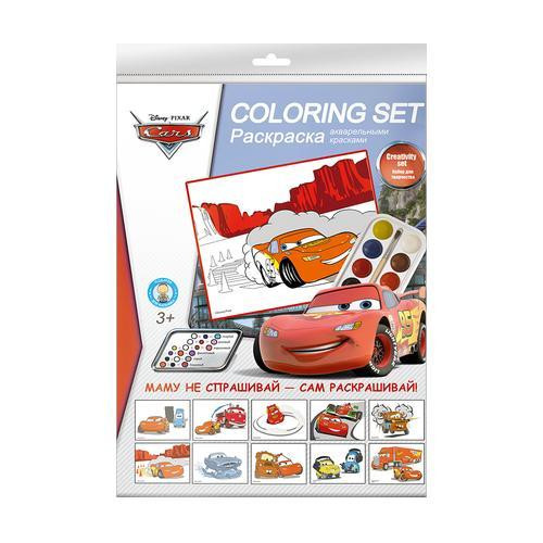 Розмальовка з акварельними фарбами 