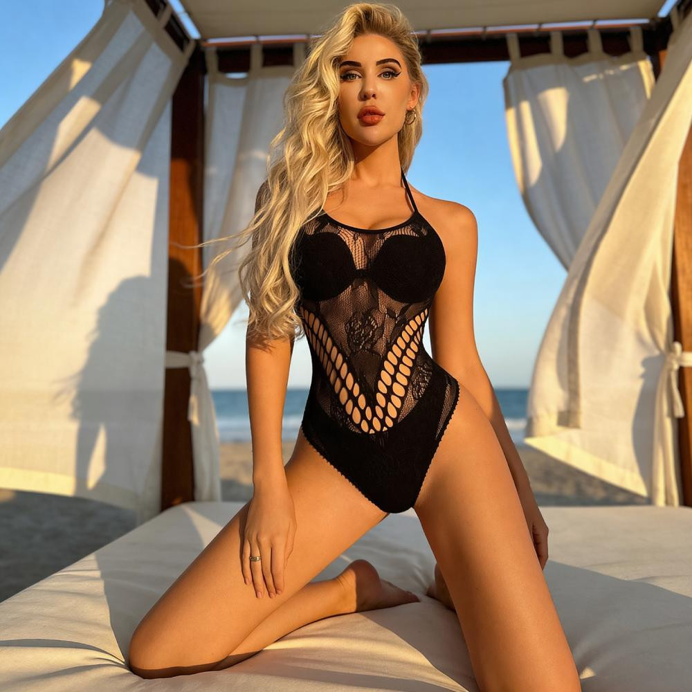 Боді класичне Star Night із сіточкою, чорне, OS (S-L) Sex Aura Київ - фото 7