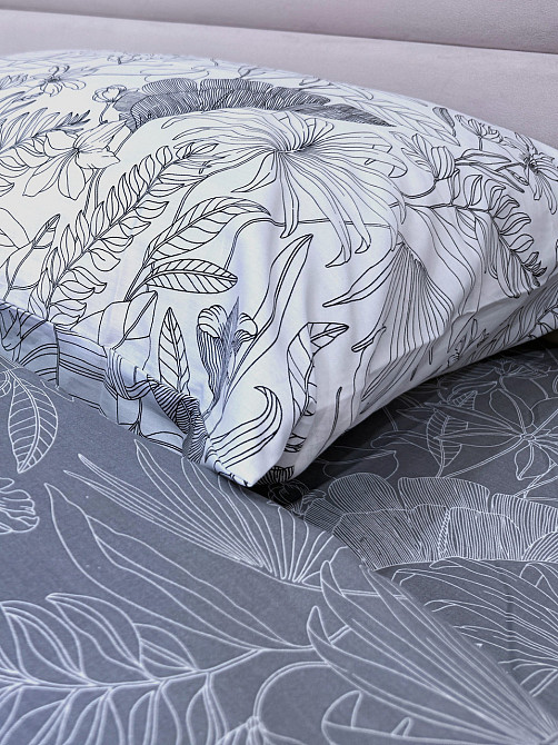 Ecotton Комплект постільної білизни Ecotton полуторний 150х215 см сатин двосторонній білий (рис Киев - изображение 2