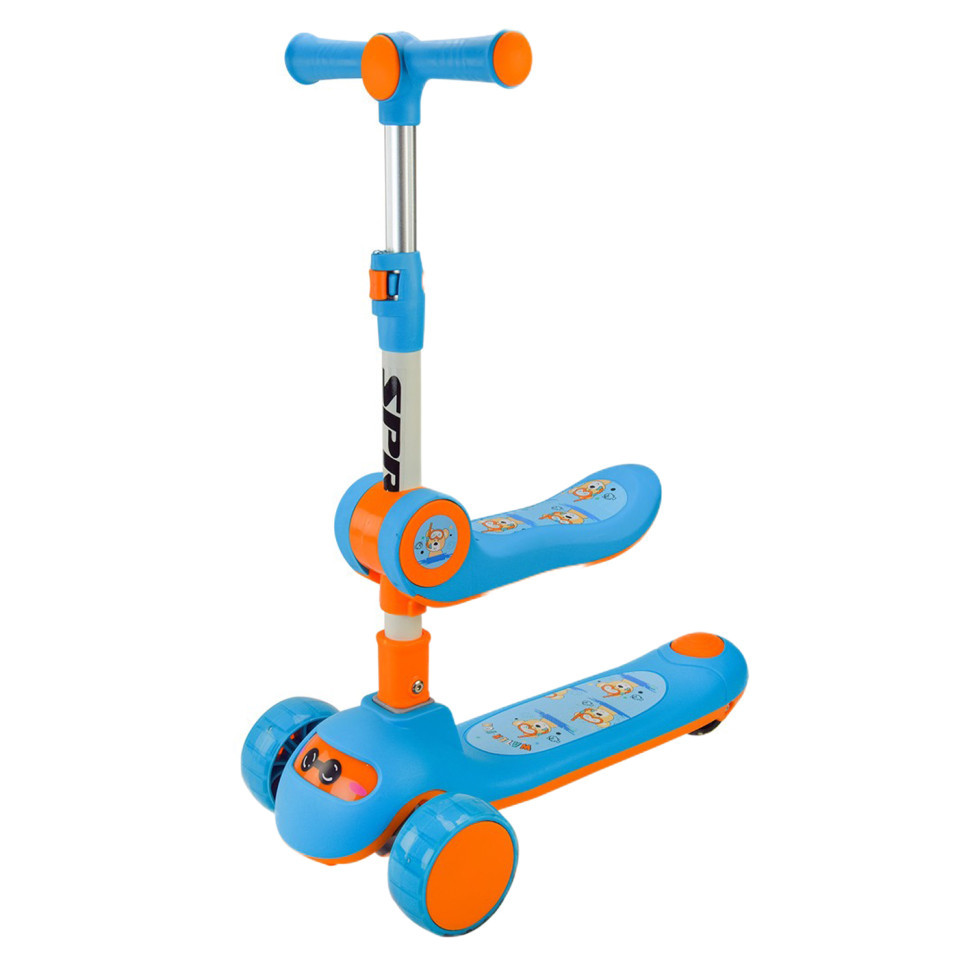 Самокат детский 3-х колесный SC2422(Blue) 3в1 светящиеся колеса, синий Винница - изображение 1