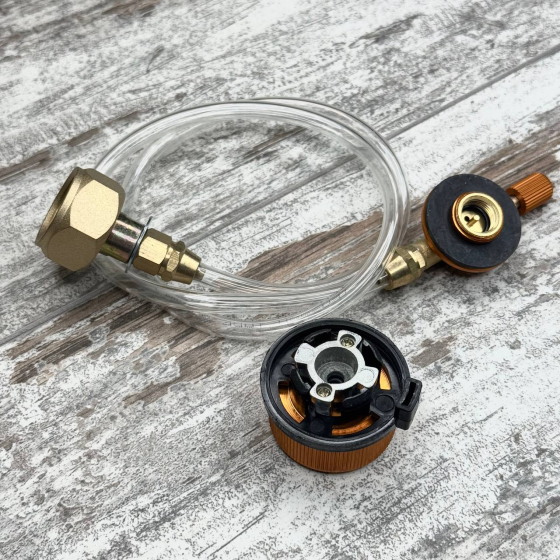 Переходник заправки туристических газовых баллонов и насадка резьба-цанга Киев