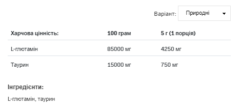 Glutamine Recovery Amino - 250g Київ - фото 2