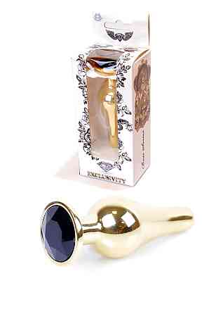 Анальна пробка Jawellery Gold BUTT PLUG-Black Sex Aura Київ