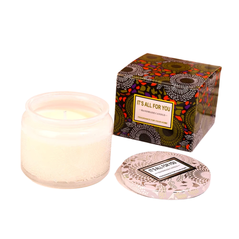 Свічка ароматична натуральна із соєвого воску без барвників "Blue wind chimes" у скляній чаші з кришкою Кам'янець-Подільський - фото 2