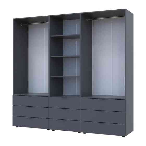 Шафа для одягу Doros Гелар Графіт 2+2ДСП з пеналом 215х49.5х203.4 (DRS-011916) Львів