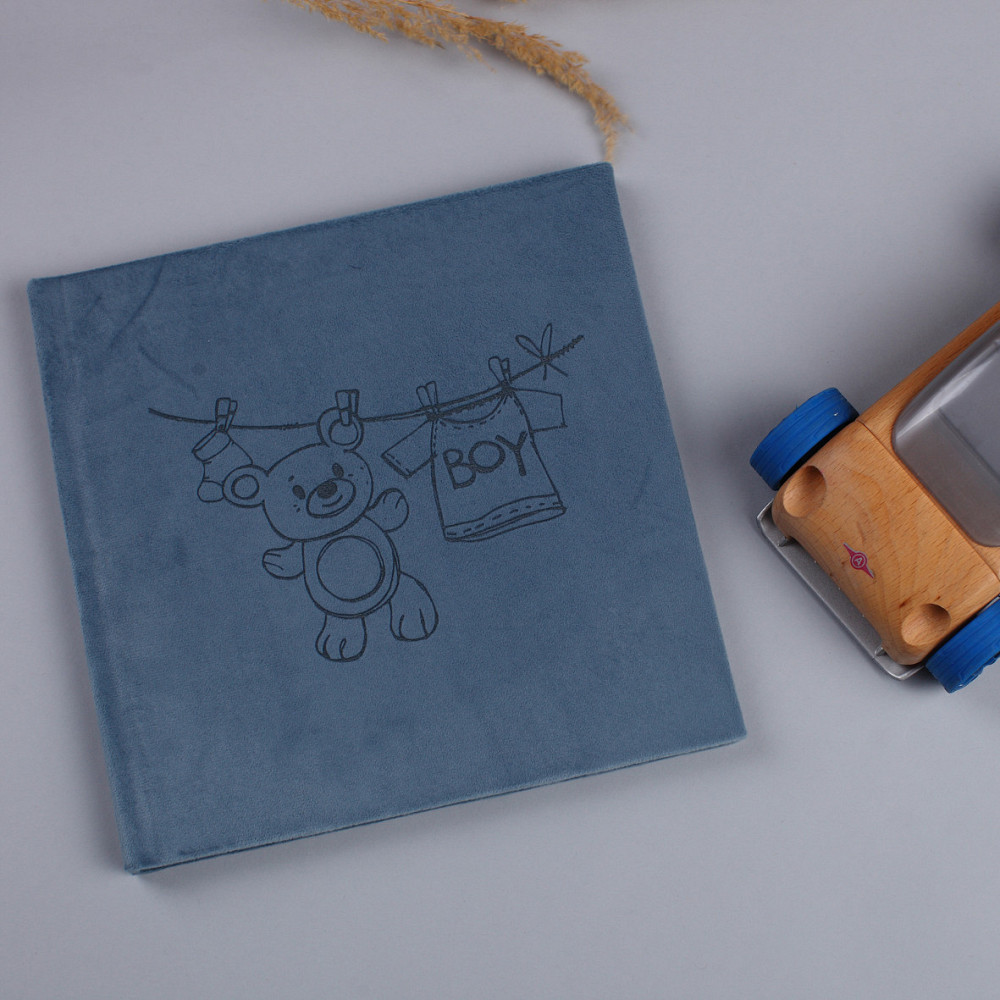 Дитячий альбом у велюровій обкладинці  fotobook-0005 Синій Тернополь - изображение 2