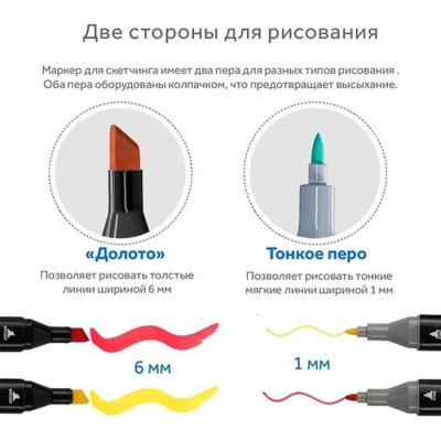 Художественный маркер Touch двухсторонних скетч маркеров 36 шт в чехле (XK-MRK-BG) Винница - изображение 8