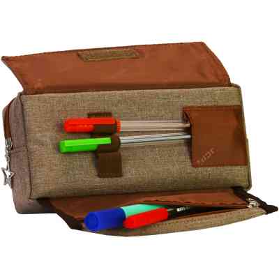 Пенал Cool For School 2 відділення Коричневий (J-2607-brown) Вінниця