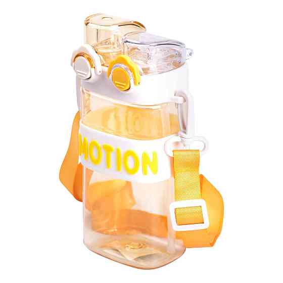 Пляшка для води з трубочкою 550 мл спортивна пластикова пляшка для тренувань Жовта HP-14-49Y Київ