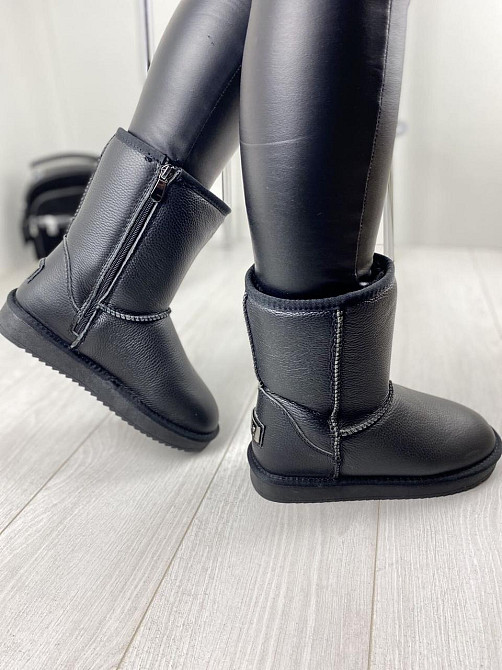 ITTS Угги жіночі ITTS чорні натуральна шкіра высота 19 см размеры 36-41 (5808-8) Коломия - фото 5