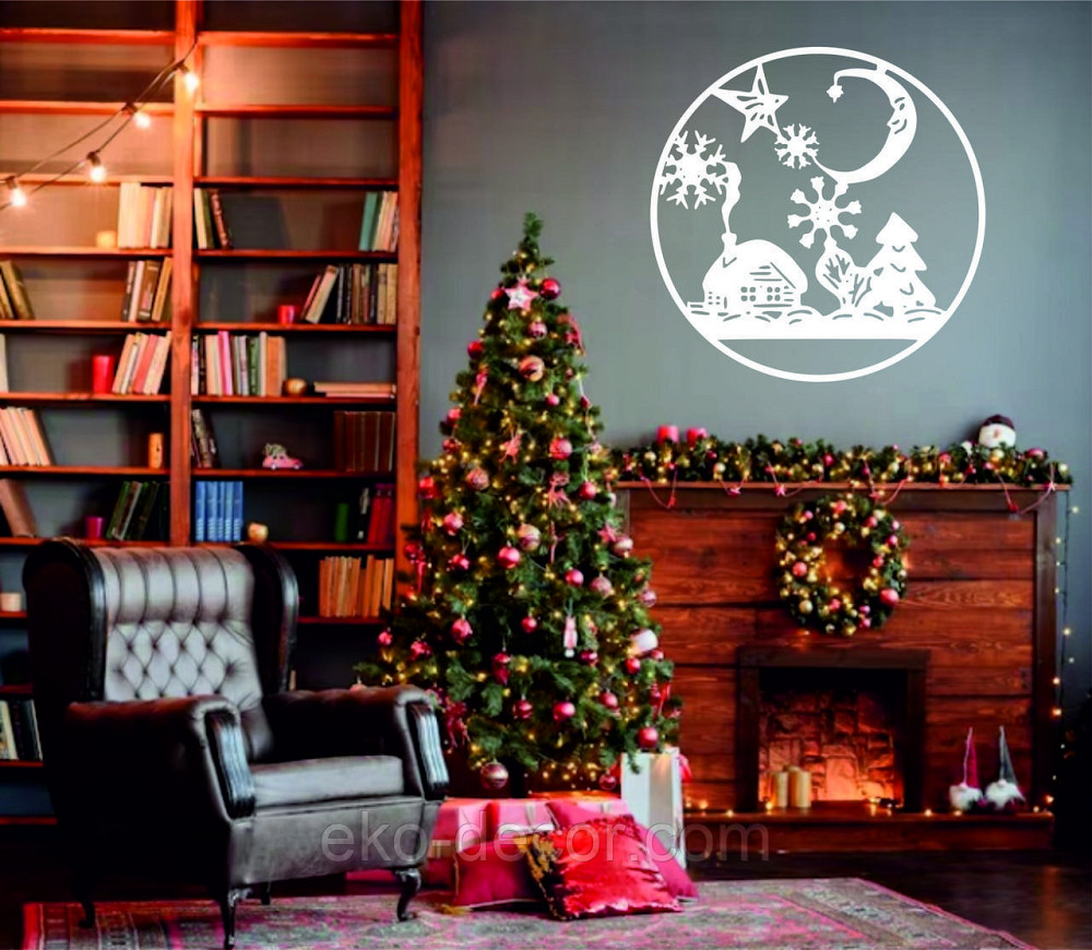 Декоративное настенное Панно «Новый год», Декор на стену 70*70 см, Белый Киев - изображение 4