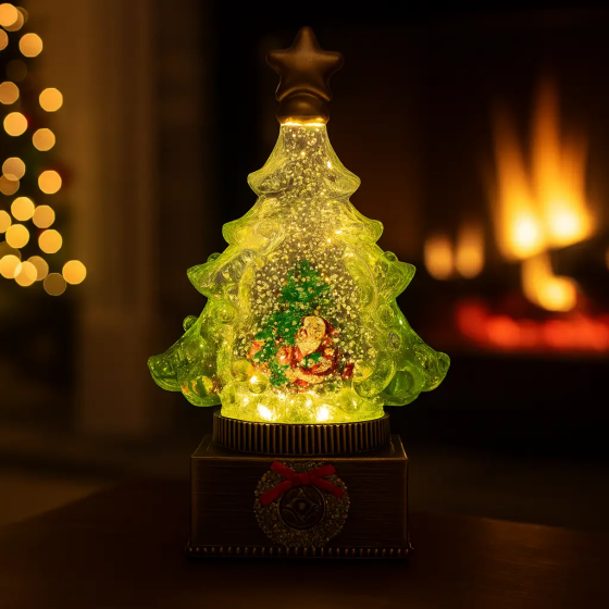 Світильник-декор новорічний Ялинка XHF-8003 LED 5 мелодій USB AAх3 (15х15х23см) Київ