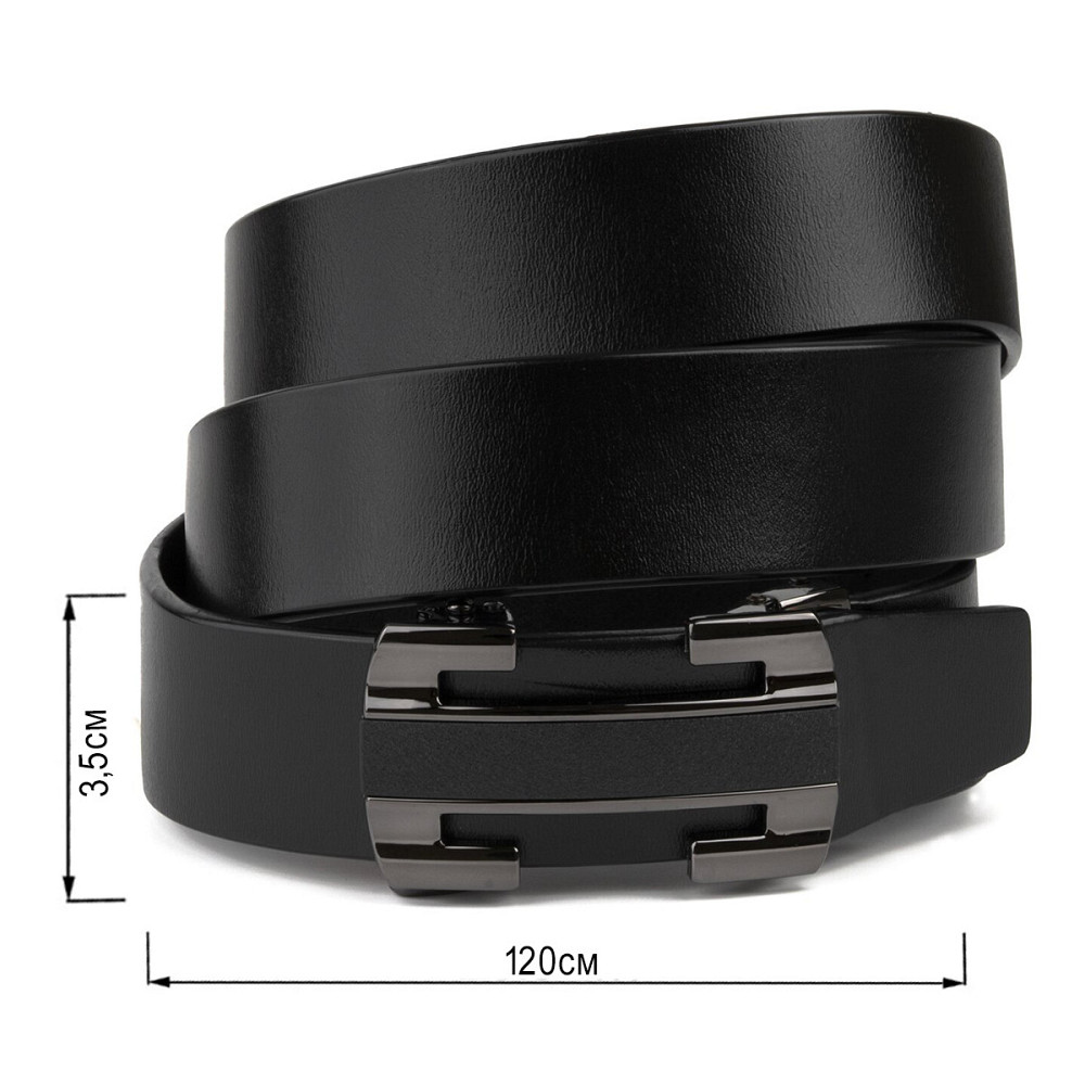 Ремень мужской с пряжкой уголки Vintage 20262 Черный Киев - изображение 7