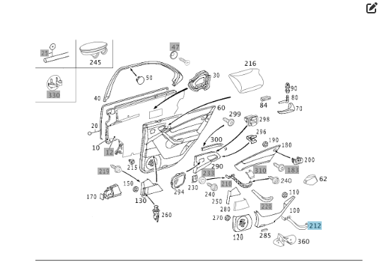 Mercedes-Benz  A2208102654 9C09 Внутрішня ручка закриття задніх правих дверей колір антрацит S-class short W220 Одеса - фото 2