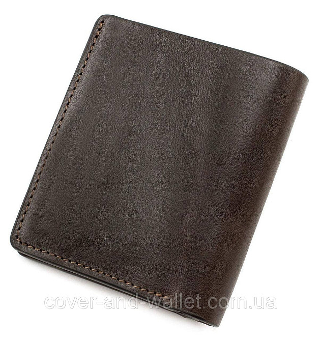 Компактный мужской кошелек на магнитной фиксации коричневого цвета Grande Pelle Buon 11328 Киев - изображение 2