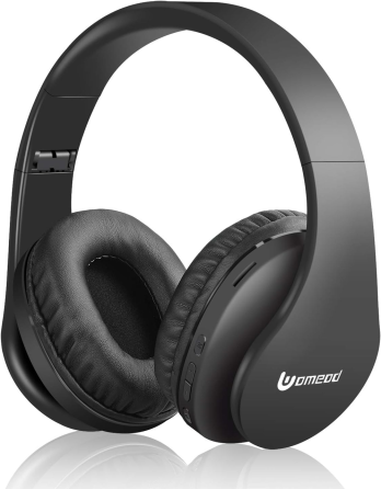 Бездротові Bluetooth-навушники Uomeod V5.0 складні, дротова стереогарнітура з мікрофоном, FM та MicroSD, чорні Київ