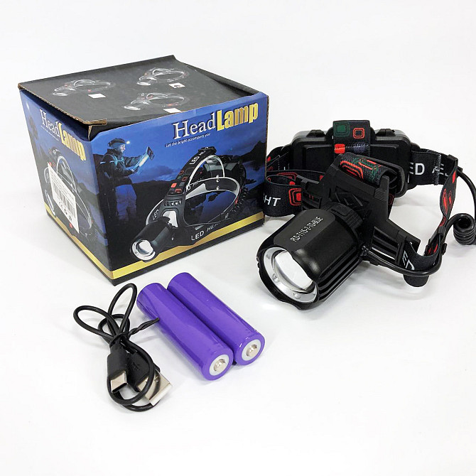 Компактный налобный фонарь PLD-T115-2PM10-TG (white+blue), Фонарик налобный мощный, Налобная лампа GB-46 Львов - изображение 4
