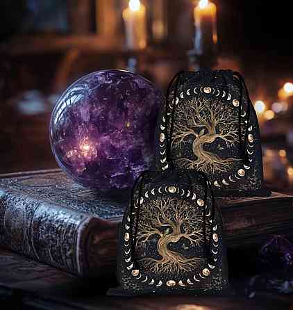 Мешочек бархатный для таро, рун, кристаллов, Дерево жизни Киев