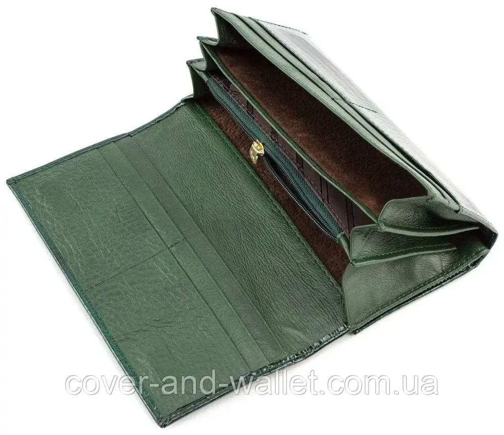 Зелений лаковий жіночий гаманець з блоком для карток Marco Coverna MC-403-2480 Київ - фото 8