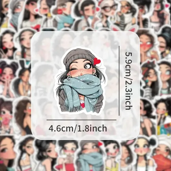 Набір вінілових стікерів дівчата – 50 шт Київ