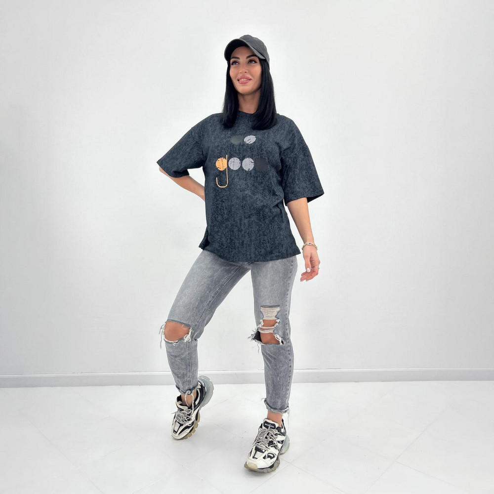 Жіноча футболка вільного крою "Do good" (Турція) оптом | Батал Київ - фото 3