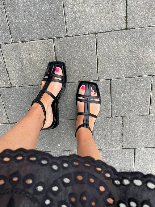 Notta bene Босоніжки жіночі чорні літні шкіряні Notta bene BS-0124 з квадратним носком / Стильн Коломыя - изображение 4