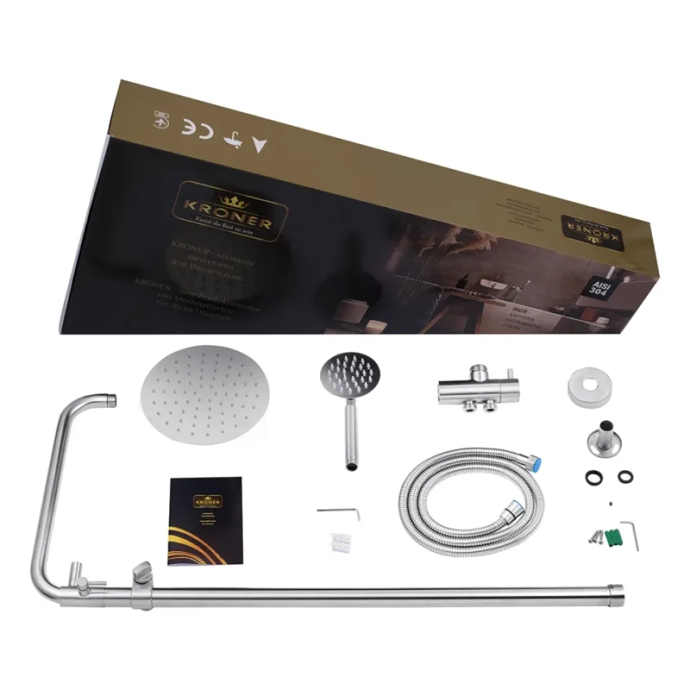 Душевая система без смесителя Kroner KRP Edelstahl Klassisch - ESG231 Flex сатин Киев - изображение 10