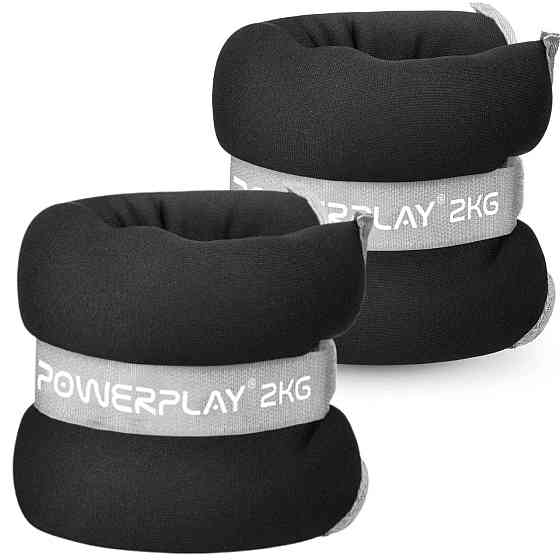 Обважнювачі-манжети для ніг та рук PowerPlay PP-4349 Ankle/Wrist Weights (2шт.*2 kg) (пара) Чорні Каменское