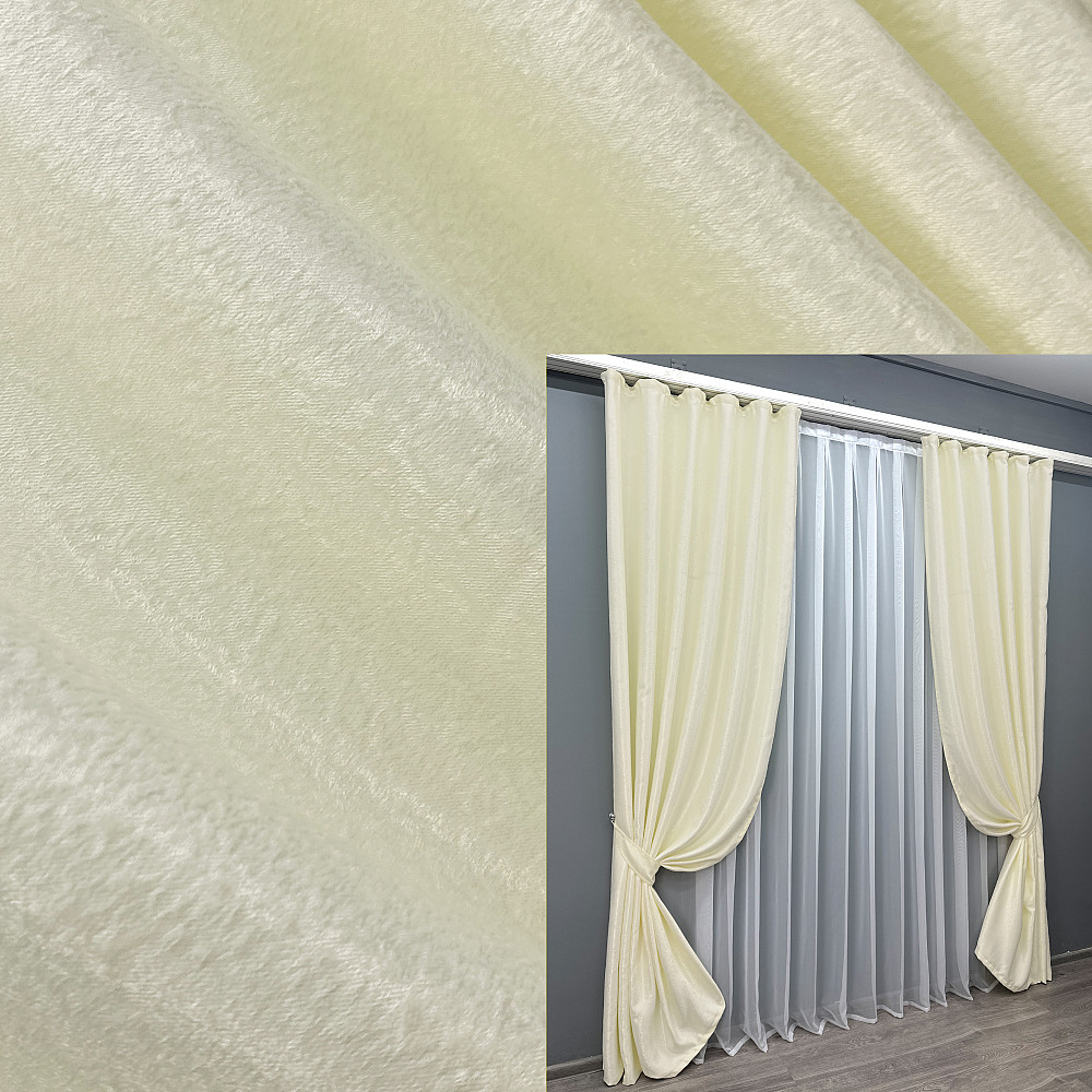 Комплект готових штор VR-Textil Софт № 729ш Молочний 150х270 см 2 шт (30-697) Київ - фото 1