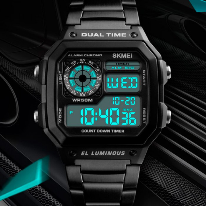 Мужские часы Skmei 1335 Ripple Black Киев - изображение 7