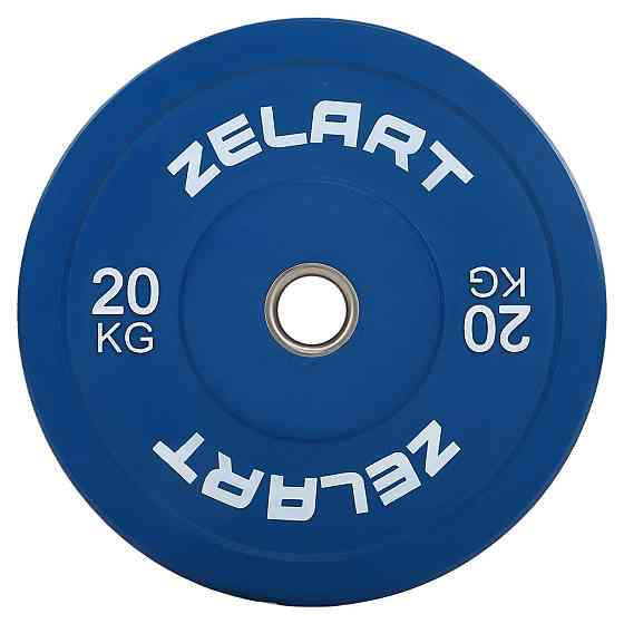 Диск бамперний для кросфіту резиновий 20 кг d-52мм Zelart-7797-20 Київ