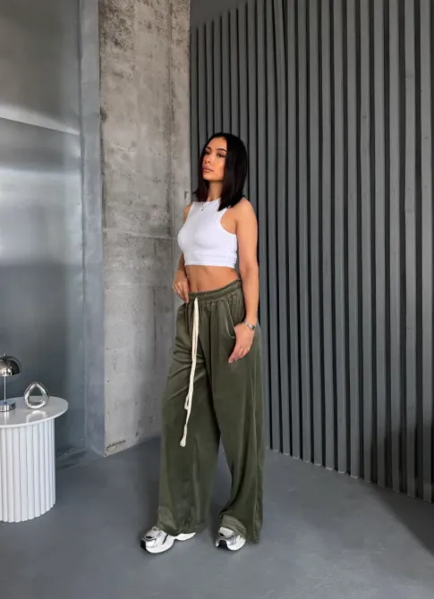 Велюрові жіночі брюки вільного крою з високою посадкою Одеса - фото 1