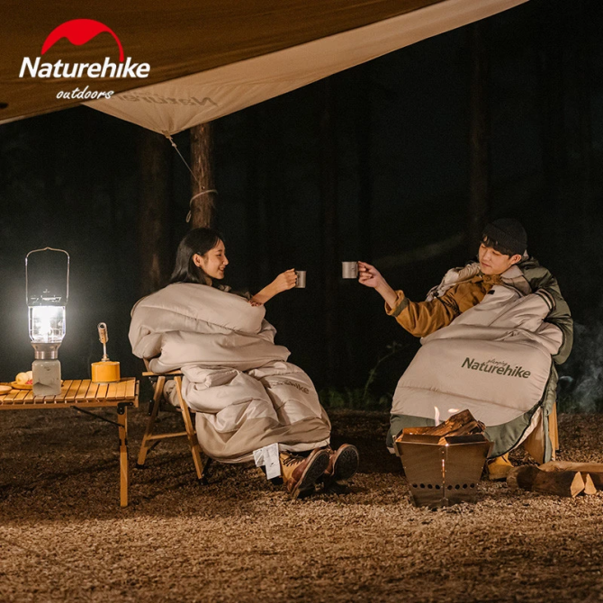 Спальний мішок з капюшоном Naturehike B400 NH21MSD11, правий, зелений Киев - изображение 8