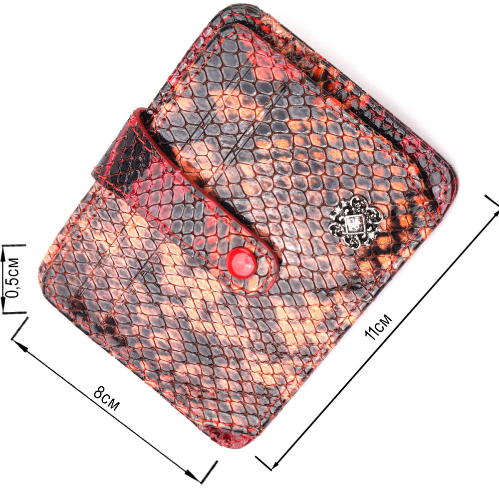 Візитниця з натуральної фактурної шкіри під змію KARYA 20964 Різнокольоровий Київ - фото 3