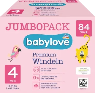 Подгузники Бейбилов 4 макси babylove Windeln Premium Gr. 4 Maxi (8-14 kg), Jumbo Pack, 84 St Львов - изображение 1