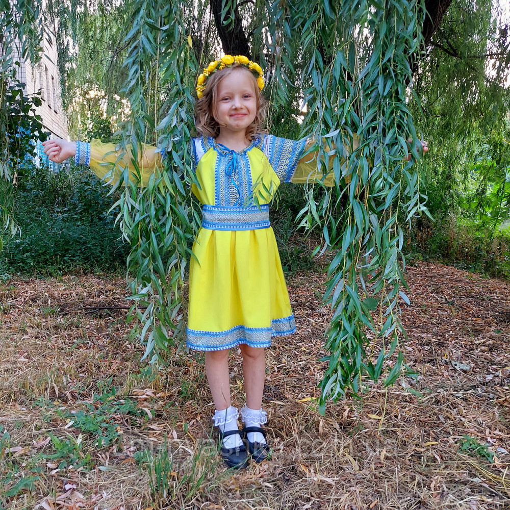 Сукня вишиванка жовто-синя Казкова тканна Кривой Рог - изображение 8