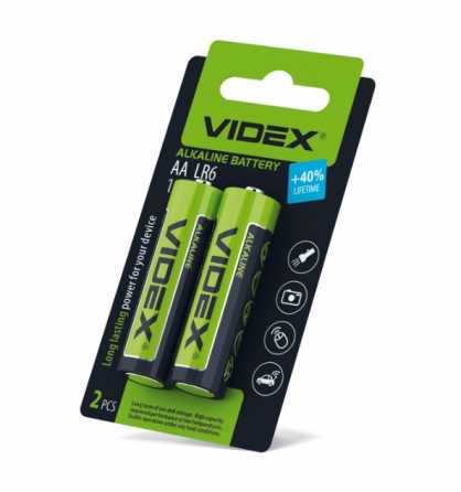 Батарейка лужна AA/LR6 (бл-2шт) Videx Small Blister Житомир