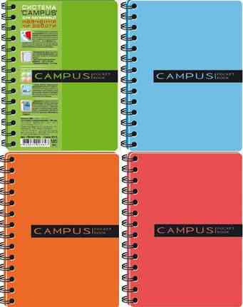 Блокнот "Графіка" спіраль B6 120арк PB63120-810 Campus Pocketbook 3 розділювача, шт Київ