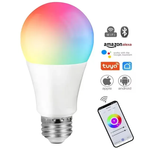 Умная лампочка Tuya Smart LED WiFi Смарт Лампа E27 RGB Color 2700K-6500K 9W Коломия - фото 1