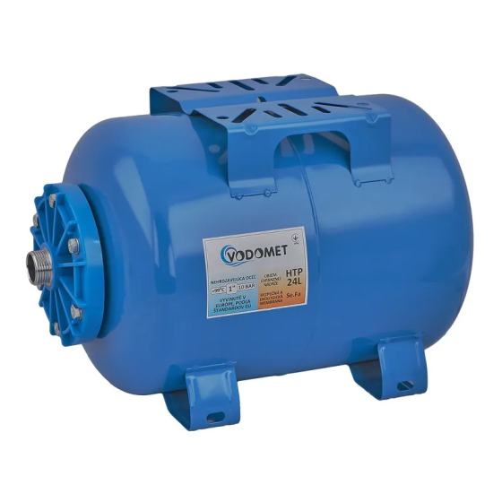 Гідроакумулятор горизонтальний Vodomet HTP-24L корпус-сталь, мембрана Se.Fa, фланець-сополімер (VO4316) Київ