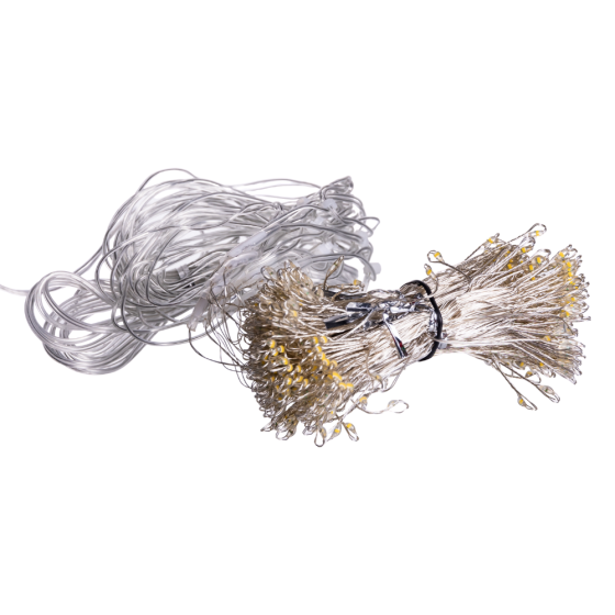 Новорічна гірлянда кімнатна штора роса Хвойна лапа 3х3 м 600 LED Жовте світло D600LED3MY Коломыя