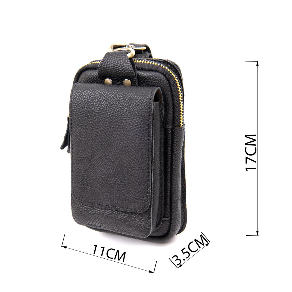 Сумка унісекс на пояс на одне відділення Vintage 20418 Чорна Київ - фото 8