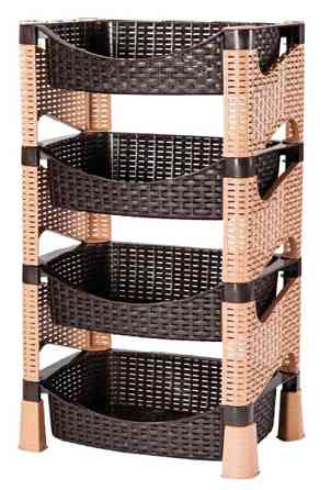 Этажерка 4-х ярусная VIOLET HOUSE 0740 Роттанг Гелакси CREAM (6619653) Киев